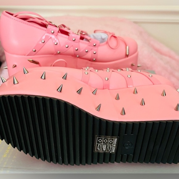 NIB Size 6 Dolls Kill KOI Footwear Zorina Lace Up Platform Ballet Shoes in Pink - Picture 6 of 10